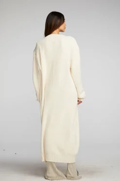 Women Chaser Brand Chenille Sweater Knit Button Down Long Cardigan