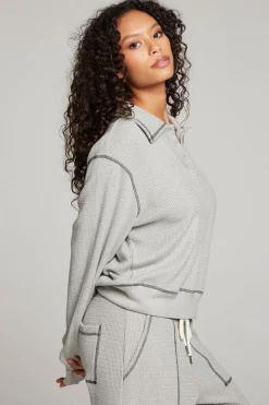 Women Chaser Brand Church Heather Grey Long Sleeve