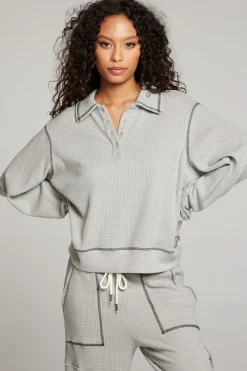 Women Chaser Brand Church Heather Grey Long Sleeve