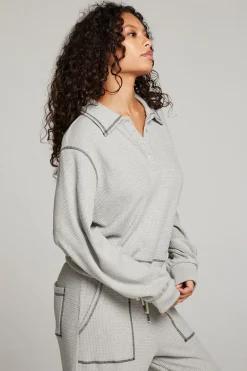 Women Chaser Brand Church Heather Grey Long Sleeve