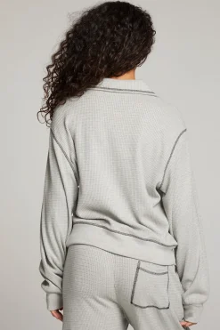 Women Chaser Brand Church Heather Grey Long Sleeve