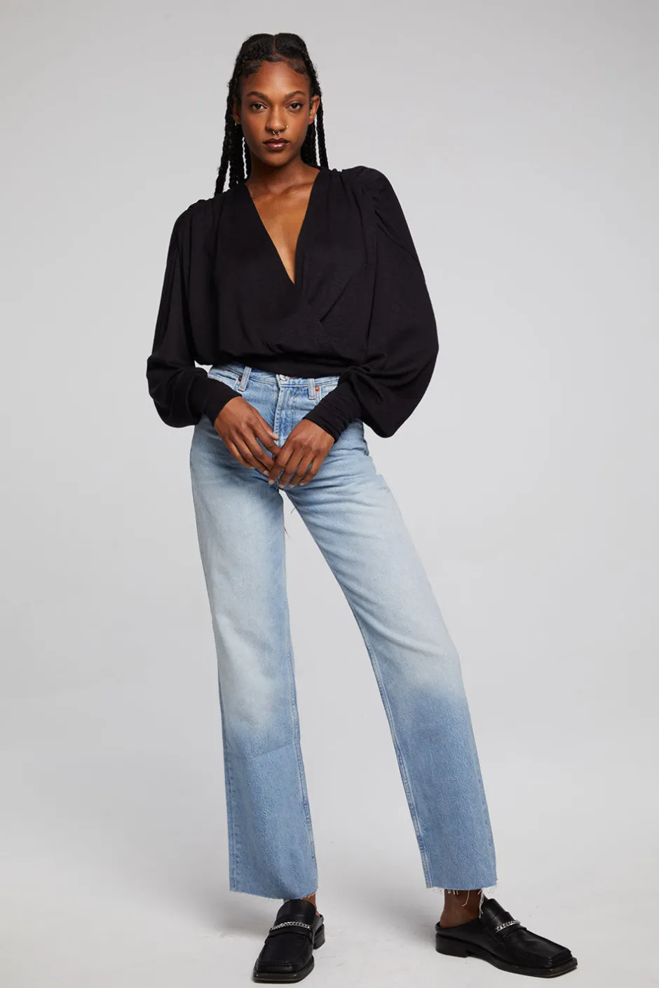 Women Chaser Brand City Licorice Blouse
