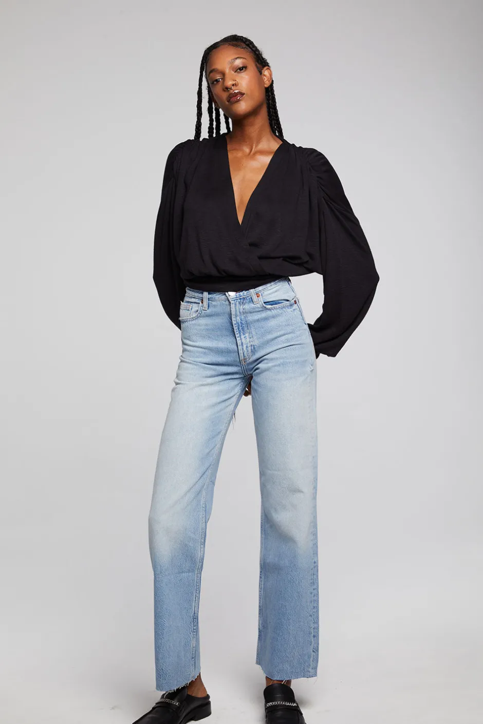 Women Chaser Brand City Licorice Blouse