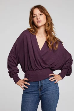 Women Chaser Brand City Plum Perfect Blouse