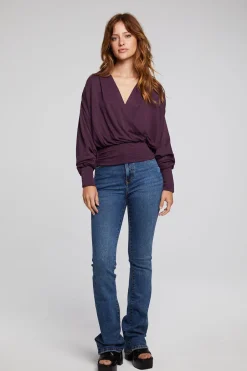 Women Chaser Brand City Plum Perfect Blouse