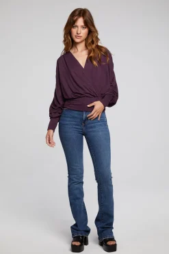 Women Chaser Brand City Plum Perfect Blouse