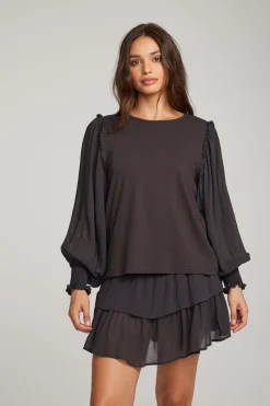 Women Chaser Brand Clyde Licorice Blouse