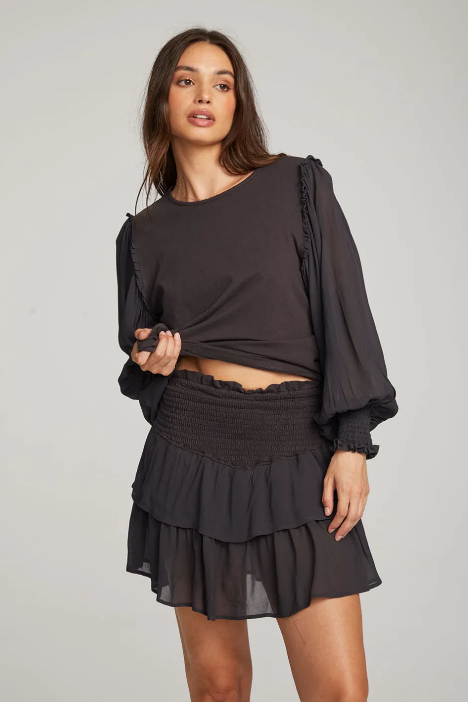 Women Chaser Brand Clyde Licorice Blouse