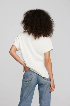 Women Chaser Brand Coast Cotton Jersey Crewneck Tee With Rib Neckband