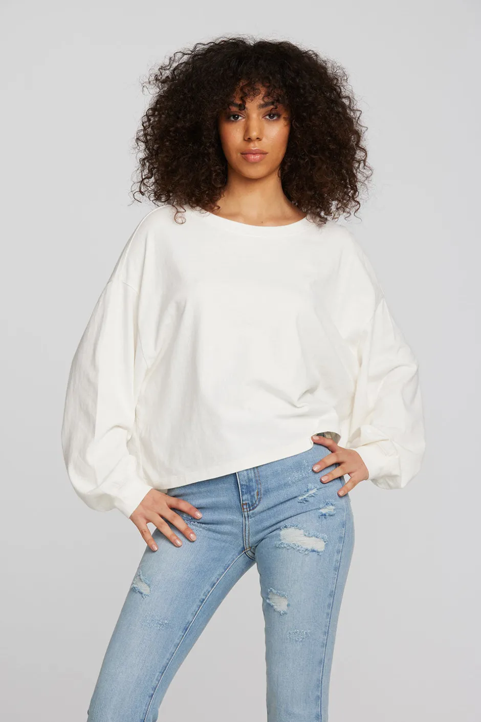 Women Chaser Brand Coast Cotton Jersey Long Sleeve Tee