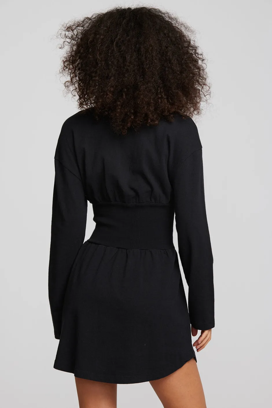 Women Chaser Brand Coast Cotton Jersey Long Sleeve Mini Dress
