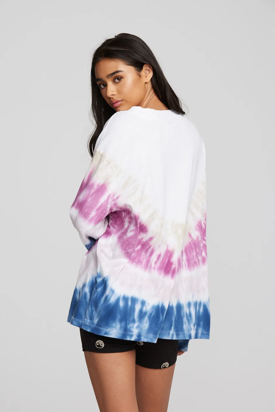Women Chaser Brand Coast Cotton Jersey Long Sleeve Tee With Blousant Sleeves And Rib