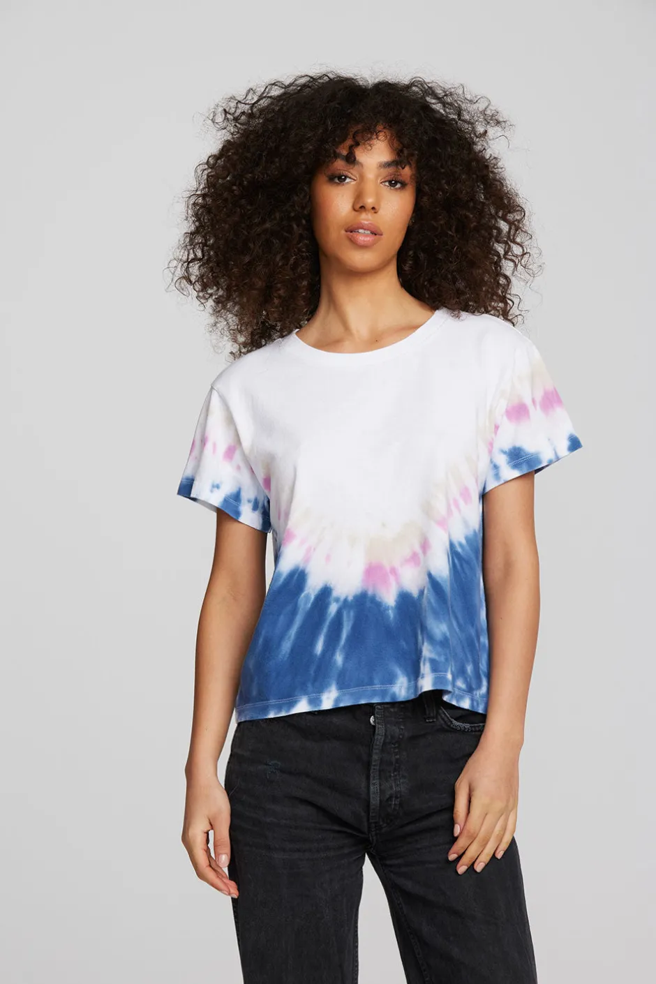Women Chaser Brand Coast Cotton Jersey Oversized Crew Neck Tee