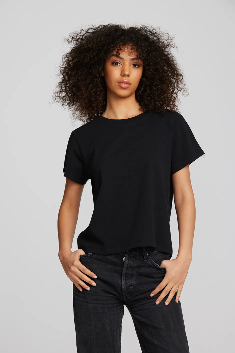 Women Chaser Brand Coast Cotton Jersey Oversized Crew Neck Tee