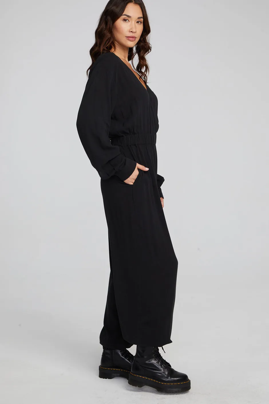 Women Chaser Brand Colette Shadow Black Jumpsuit