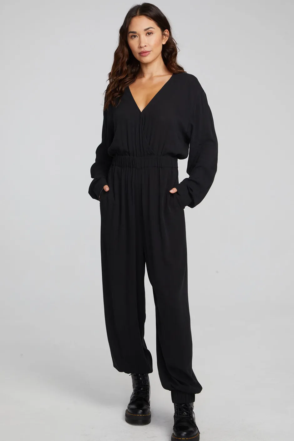 Women Chaser Brand Colette Shadow Black Jumpsuit