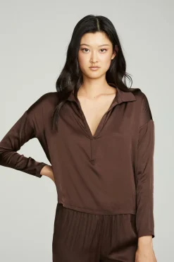 Women Chaser Brand Collared Half Placket Dolman