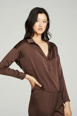 Women Chaser Brand Collared Half Placket Dolman