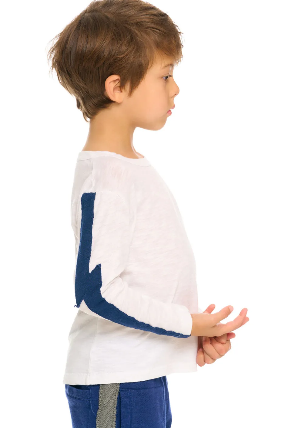 Kids/BOY Chaser Brand Color Blocked Crewneck Bolt Long Sleeve Tee