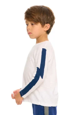 Kids/BOY Chaser Brand Color Blocked Crewneck Bolt Long Sleeve Tee