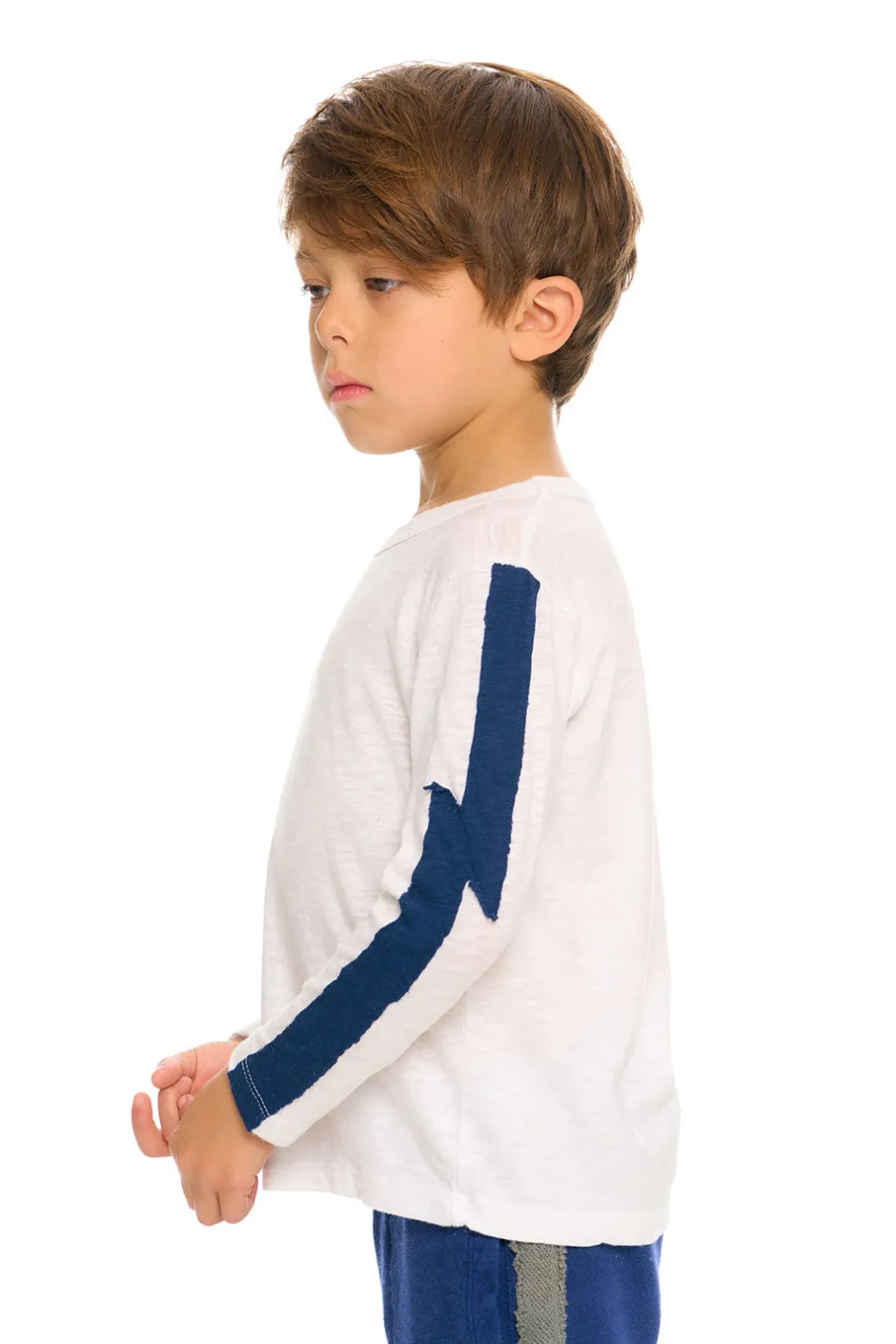 Kids/BOY Chaser Brand Color Blocked Crewneck Bolt Long Sleeve Tee