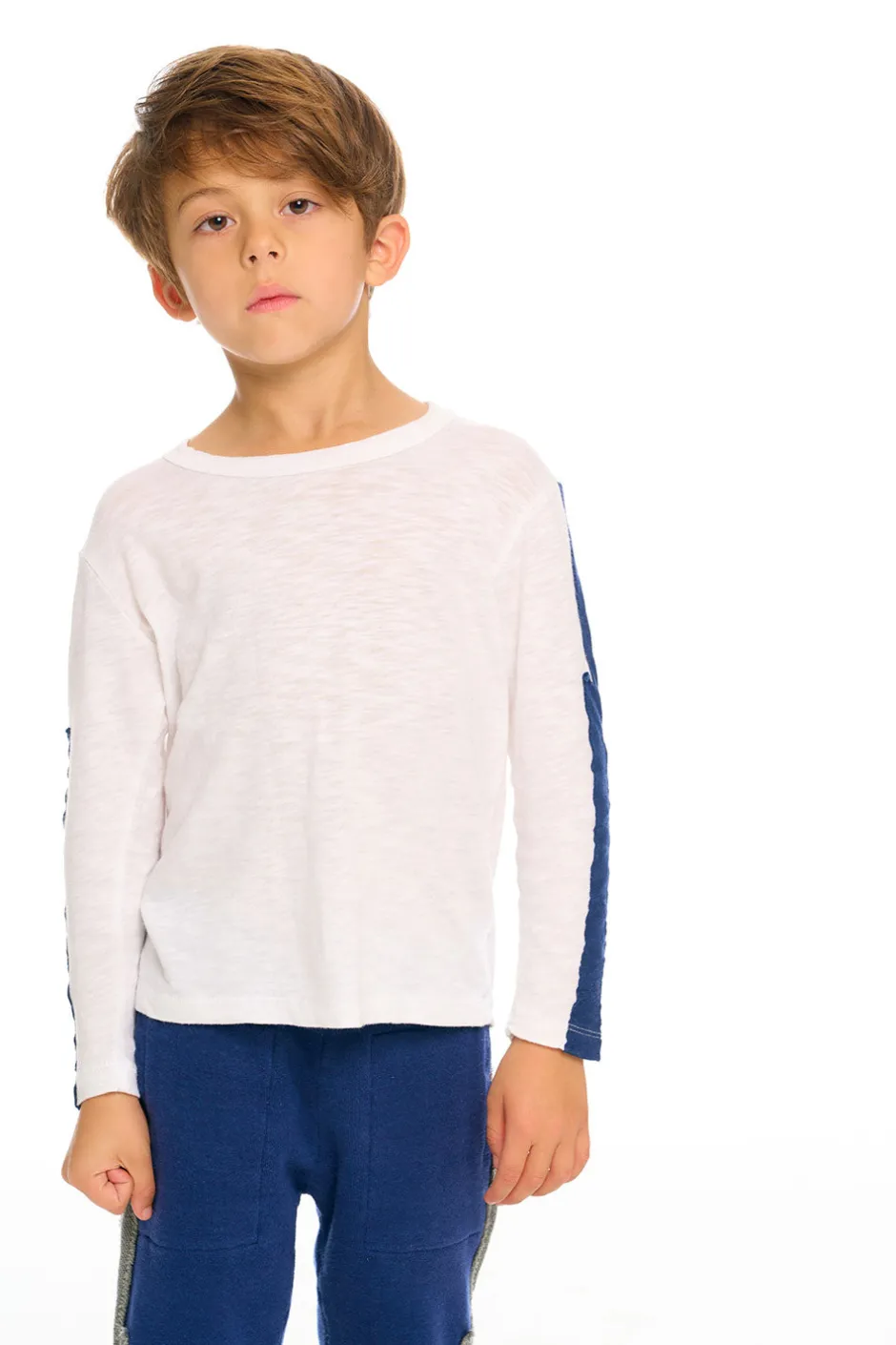 Kids/BOY Chaser Brand Color Blocked Crewneck Bolt Long Sleeve Tee
