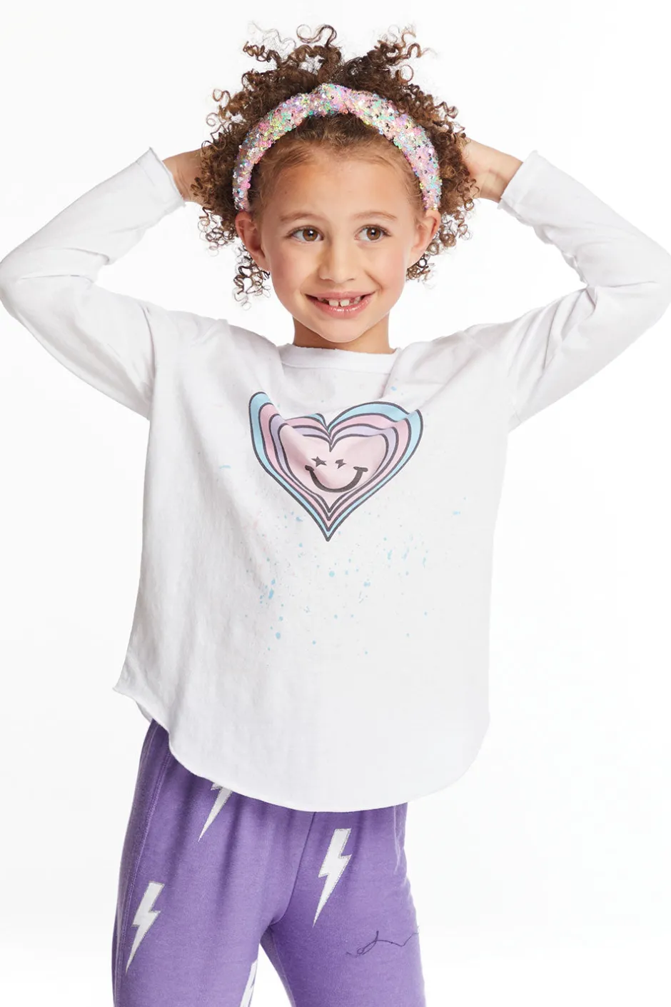 Kids Chaser Brand Colorful Heart Girls Long Sleeve