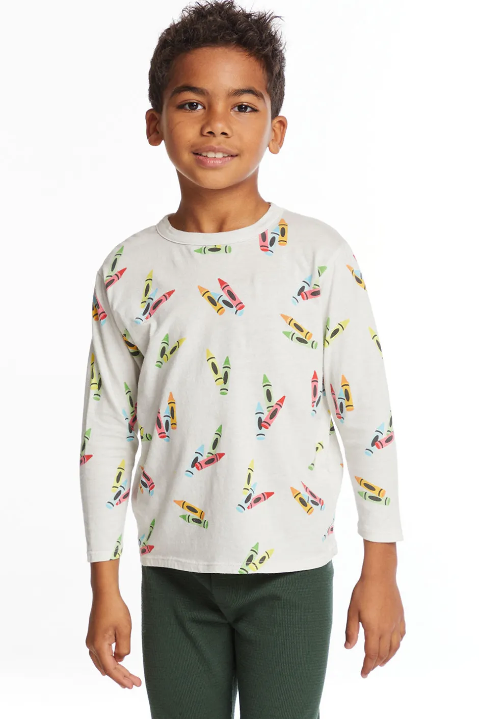 Kids/BOY Chaser Brand Coloring Time Boys Long Sleeve Crew Neck Tee