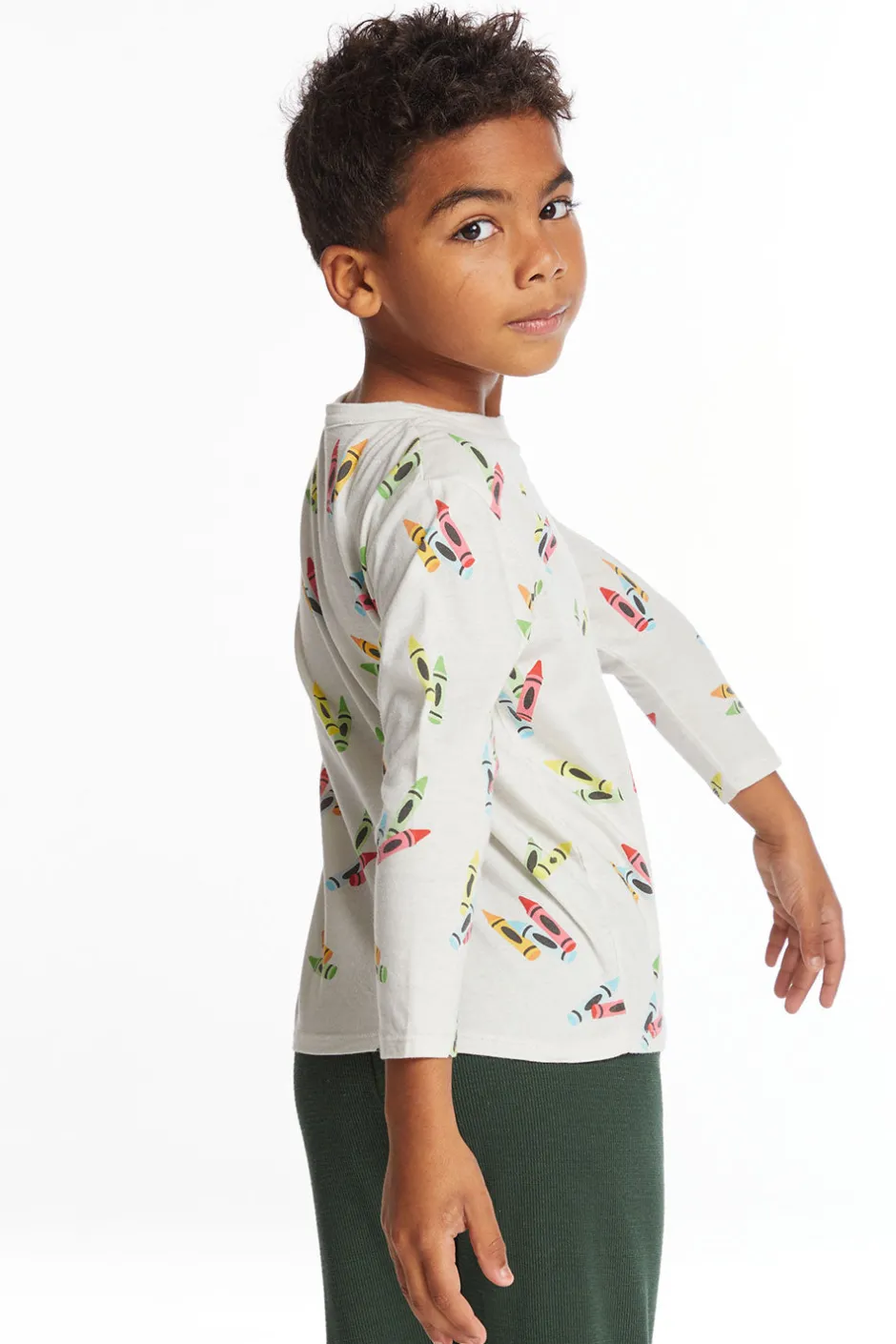 Kids/BOY Chaser Brand Coloring Time Boys Long Sleeve Crew Neck Tee