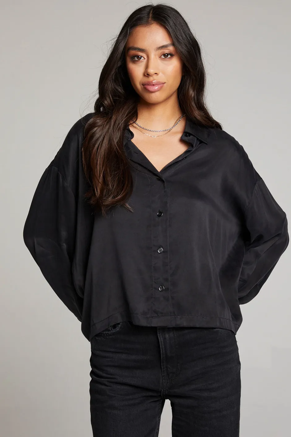 Women Chaser Brand Corall Licorice Button Up