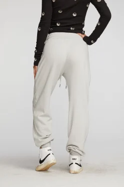 Women Chaser Brand Cotton Fleece Joggers With Rib And Shoestring Tie