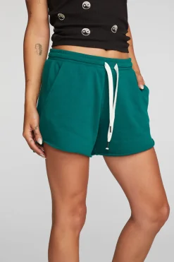 Women Chaser Brand Cotton Fleece Shorts With Shoestring Tie