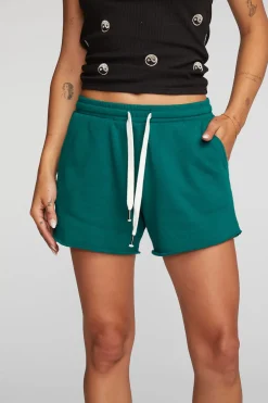 Women Chaser Brand Cotton Fleece Shorts With Shoestring Tie