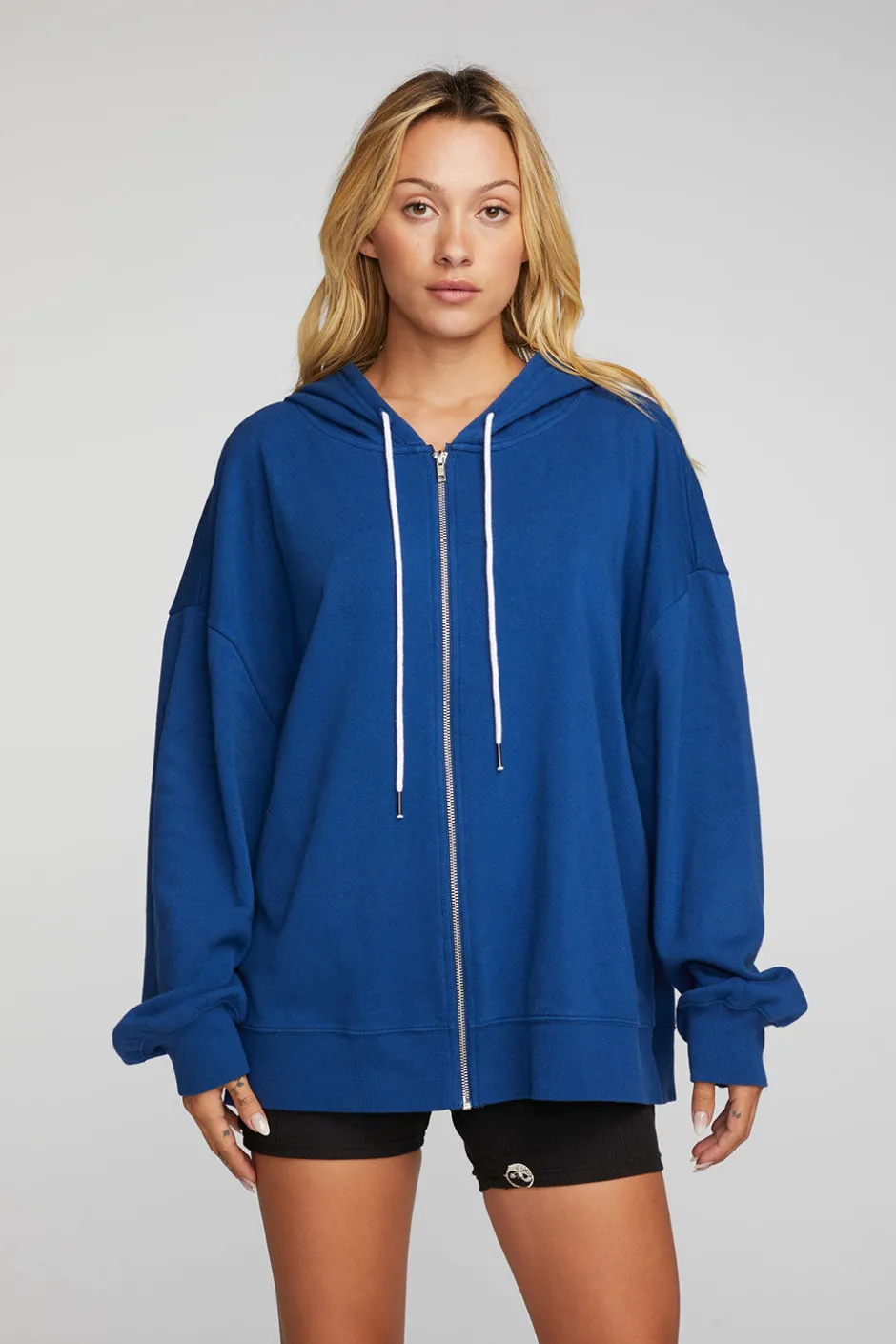 Women Chaser Brand Cotton Fleece Zip Up Hoodie