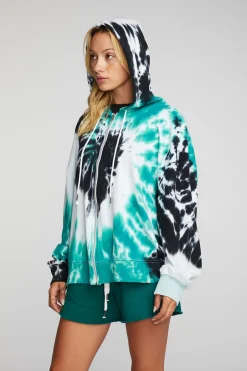 Women Chaser Brand Cotton Fleece Zip Up Hoodie
