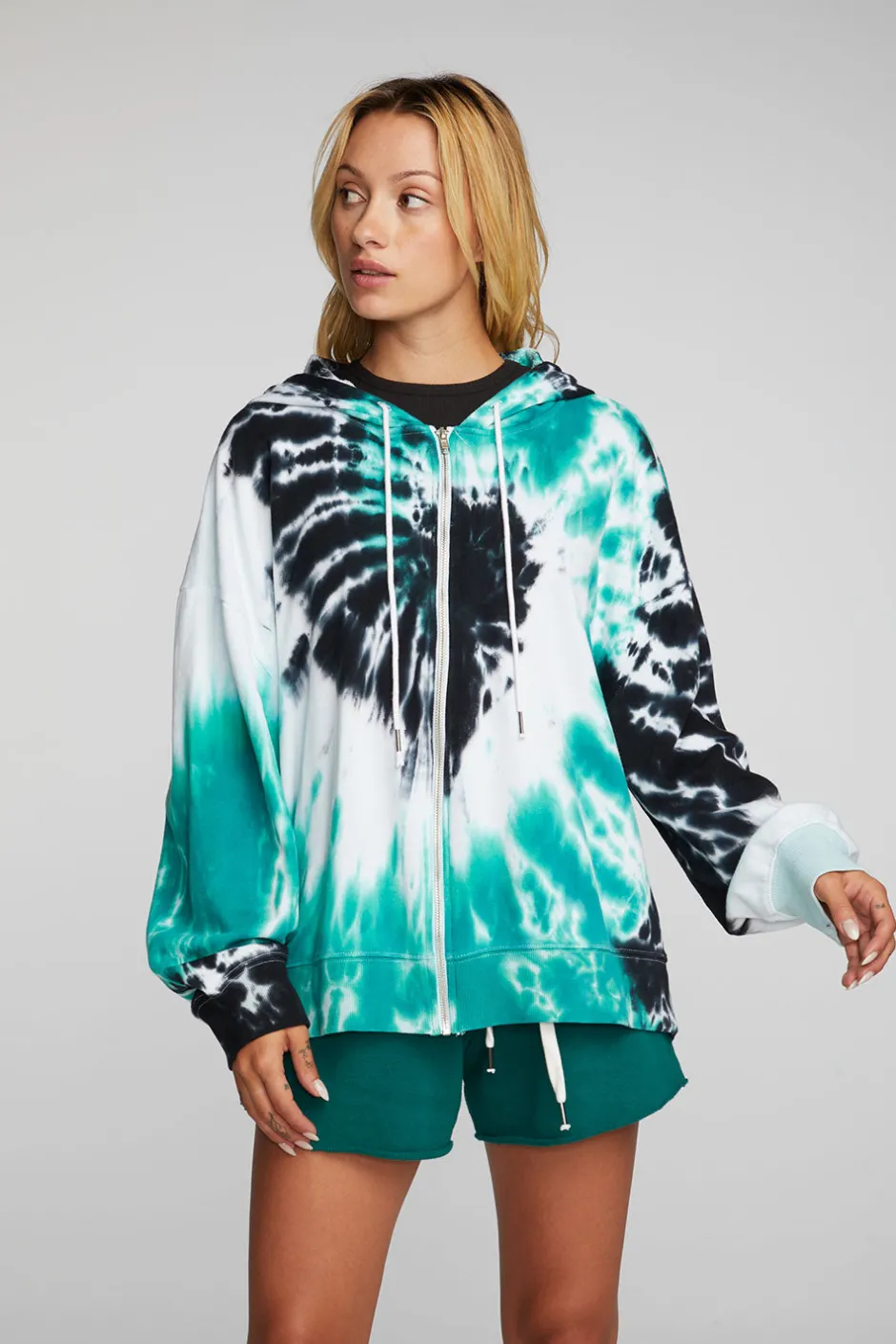 Women Chaser Brand Cotton Fleece Zip Up Hoodie