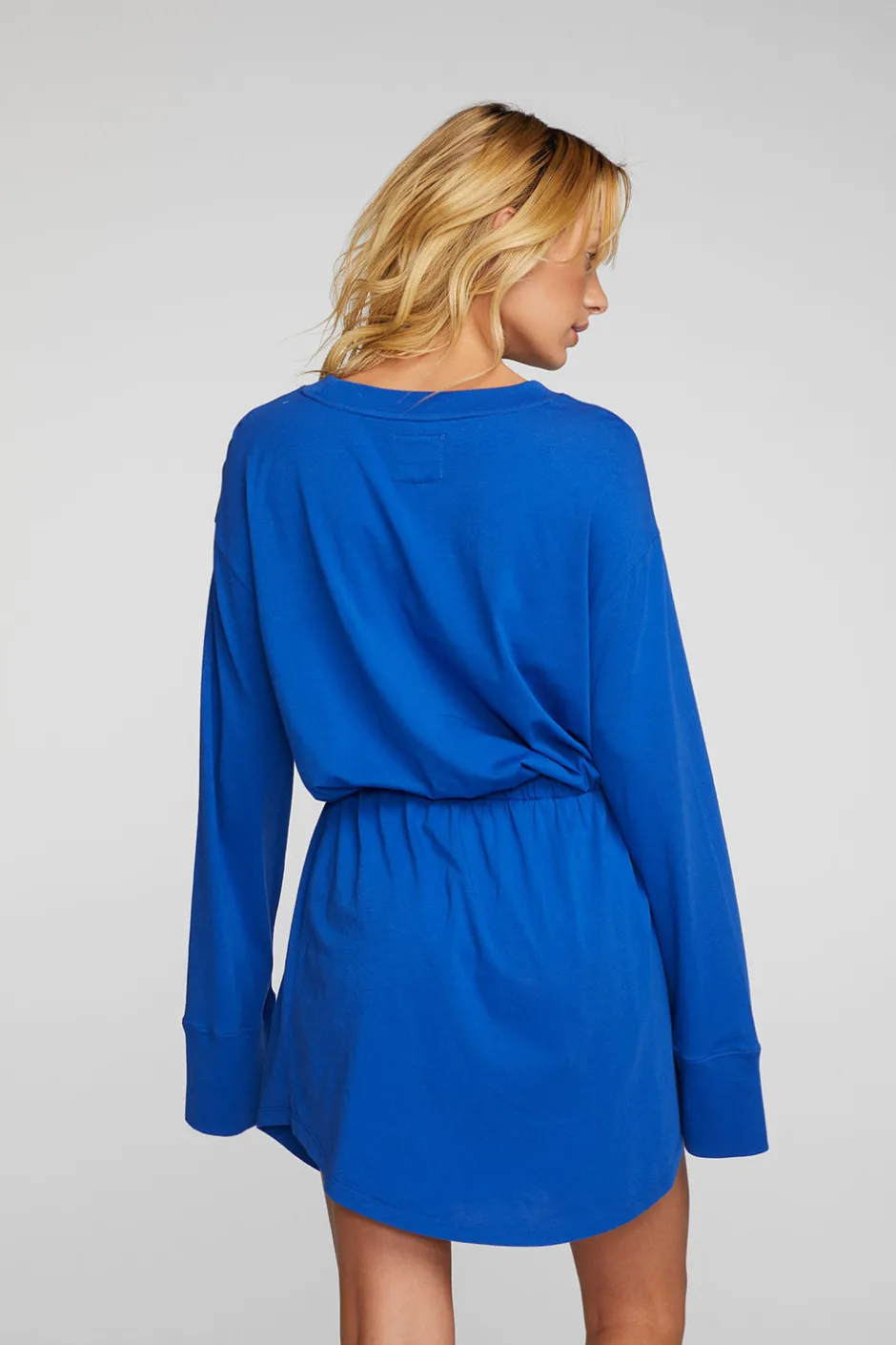 Women Chaser Brand Cotton Jersey Mini Dress With Wide Sleeves