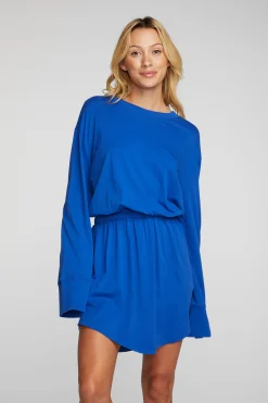 Women Chaser Brand Cotton Jersey Mini Dress With Wide Sleeves