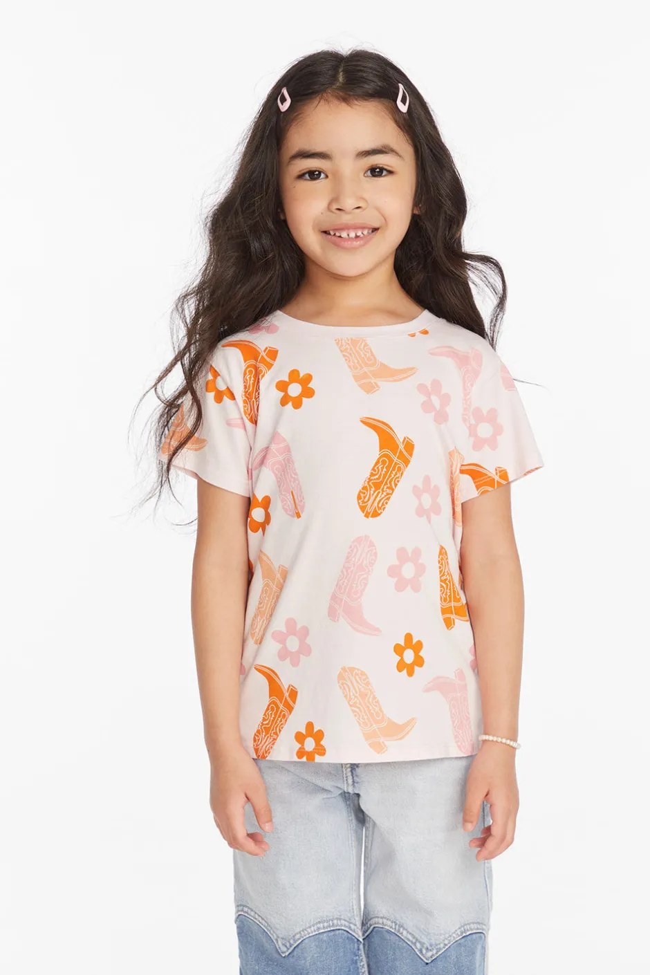 Kids Chaser Brand Cowgirl Boots Girls Tee