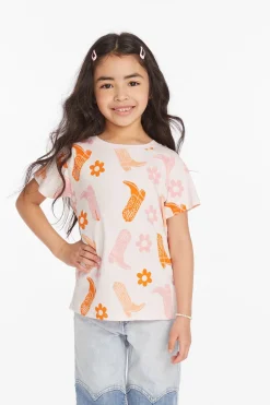 Kids Chaser Brand Cowgirl Boots Girls Tee