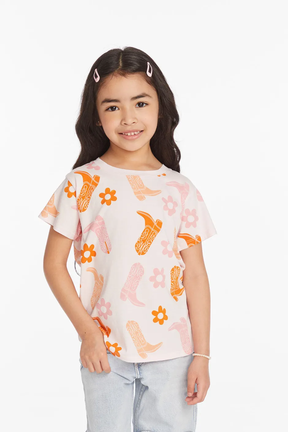 Kids Chaser Brand Cowgirl Boots Girls Tee
