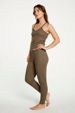 Women Chaser Brand Cozy Rib Cropped Double V Cami