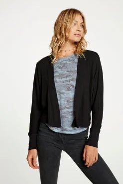 Women Chaser Brand Cozy Rib Drop Shoulder Open Cardigan