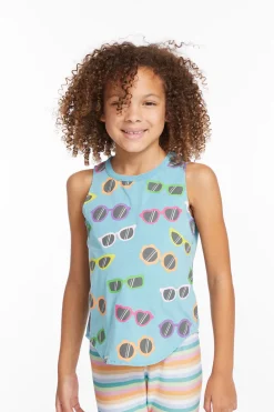 Kids Chaser Brand Crazy Sunglasses Girls Vintage Jersey Shirttail Muscle