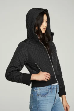 Women Chaser Brand Cropped Hooded Jacket With Rib