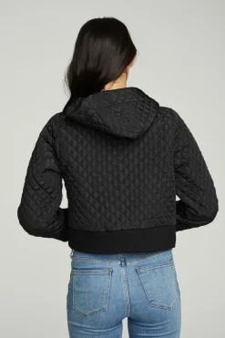 Women Chaser Brand Cropped Hooded Jacket With Rib