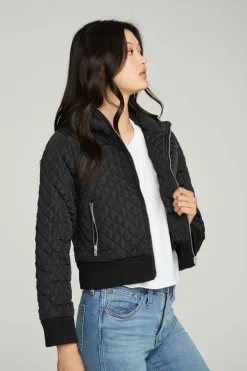 Women Chaser Brand Cropped Hooded Jacket With Rib