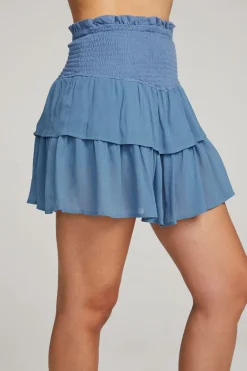 Women Chaser Brand Cruz Vintage Blue Mini Skirt