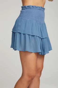 Women Chaser Brand Cruz Vintage Blue Mini Skirt