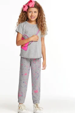Kids Chaser Brand Cute Purse Girls Crew Neck Tee